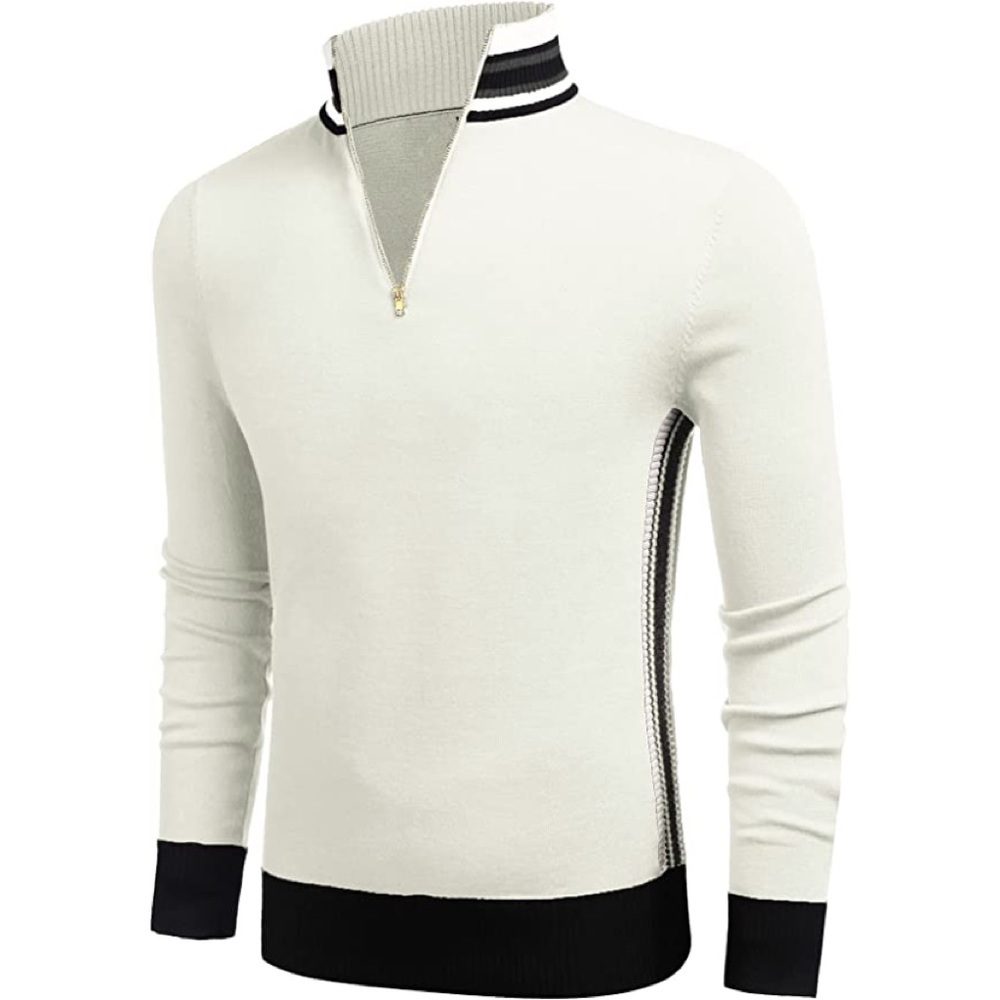 Mens New Turtleneck Collar Long Sleeve Sweater Multiple Sizes